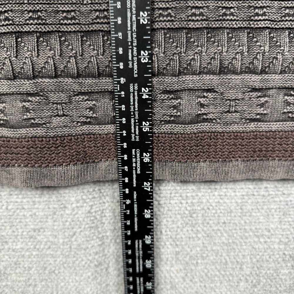 CARBON 2 COBALT Hoodie Mens Aztec Size Large Pullover Henley Sweater Cotton Grey - Picture 7 of 7